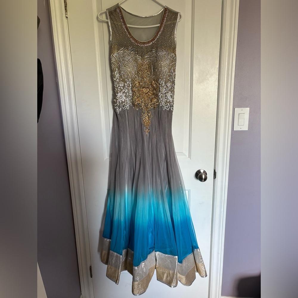 Blue party wear Indian suit